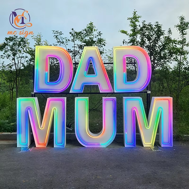 Wedding Party Supply Rentals - 독립형 LED 간판 4피트 마키 레터링