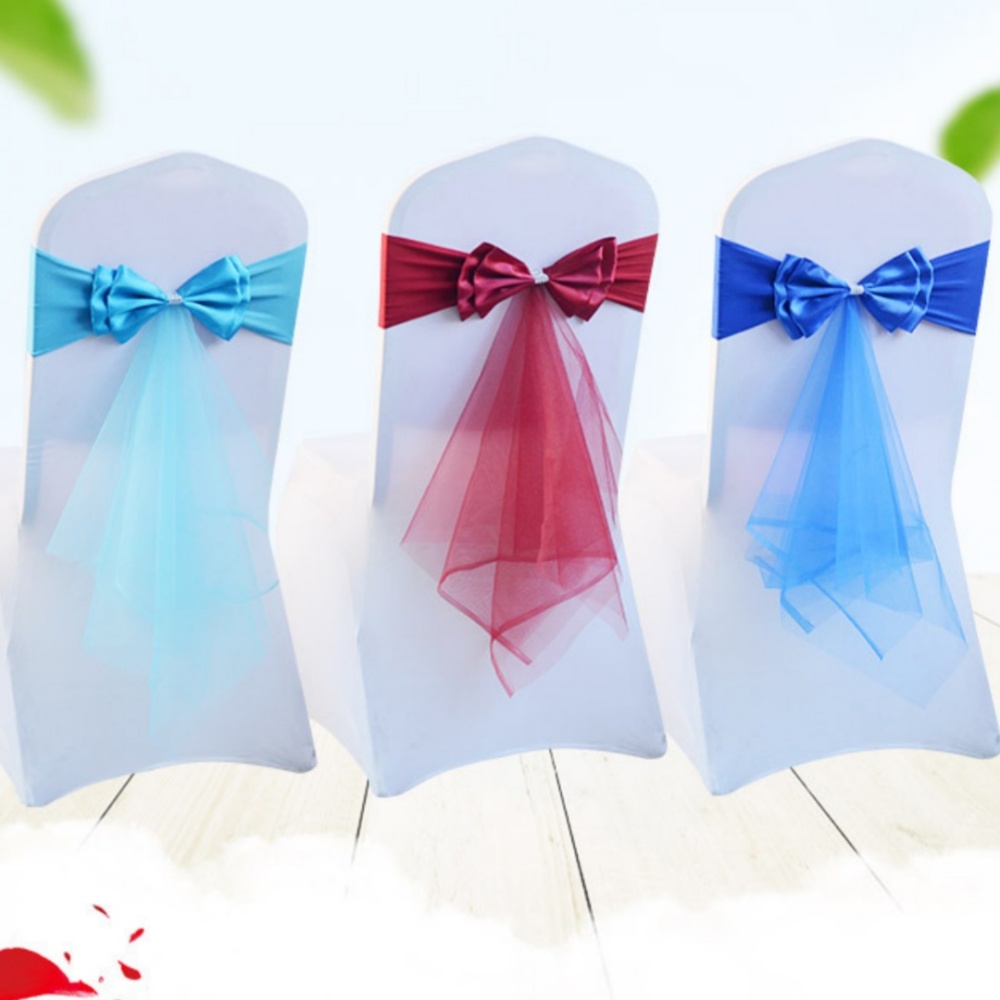 Chair Sash Organza - 스트레치 보우 매듭 맞춤형 오간자 리본