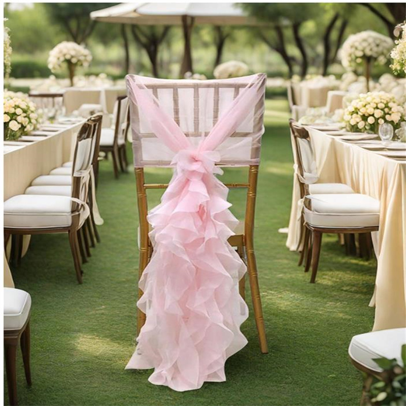 대나무 의자 장식 치아바리 의자 커버 웨딩 의자 커버  - Chair Sash Organza 리뷰 및 가격