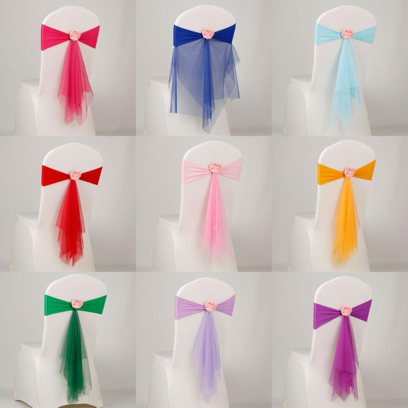 오간자 의자 장식 1개, 꽃무늬 스판덱스 오간자 의자  - Chair Sash Organza 리뷰 및 가격