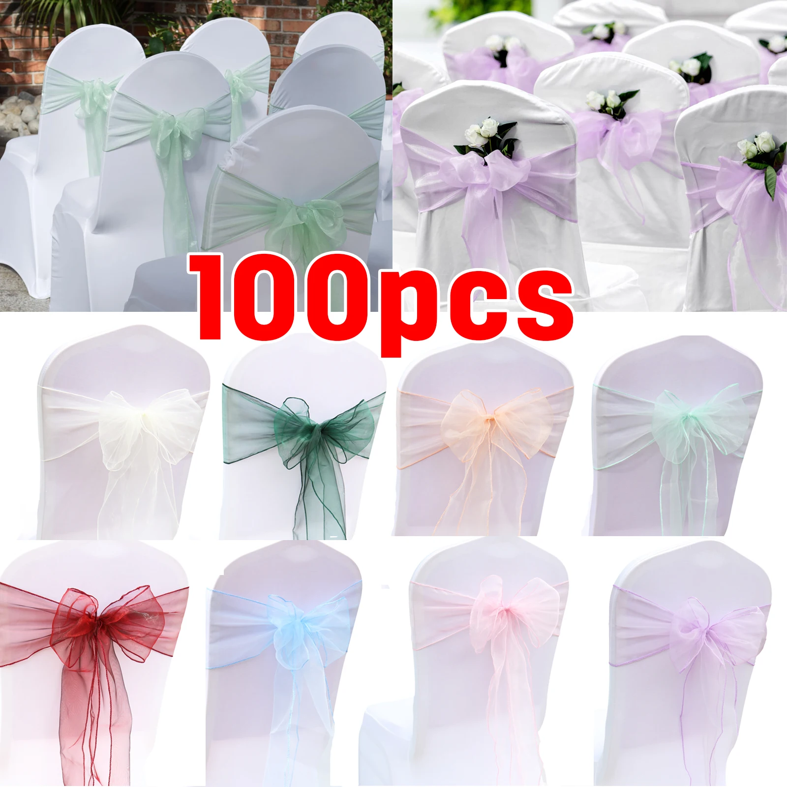 10/50/100PCS 17x275cm Organza  - Chair Sash Organza 리뷰 및 가격
