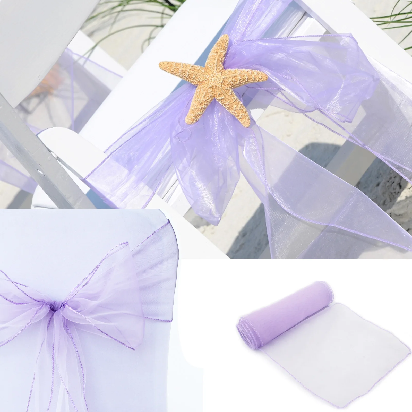 10/50/100PCS 17x275cm Organza  - Chair Sash Organza 리뷰 및 가격