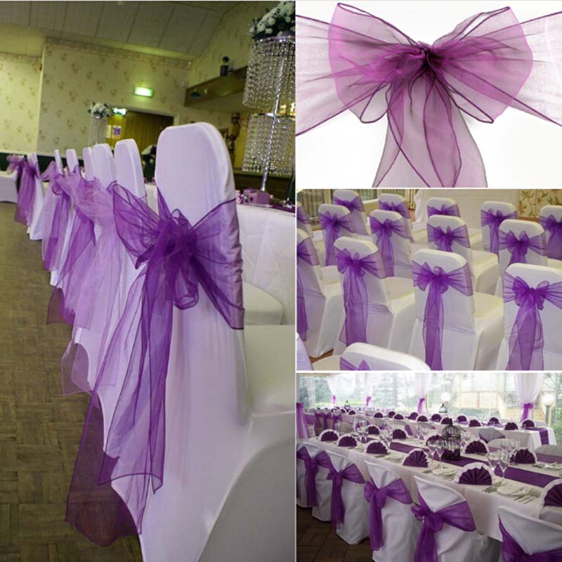 25 조각 18x275cm 웨딩 Organza 의자 새 - Chair Sash Organza 리뷰 및 가격