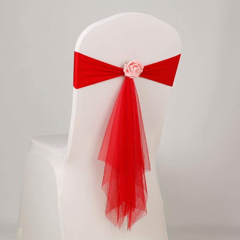 오간자 의자 장식 리본 1개, 꽃무늬 스판덱스 오간자  - Chair Sash Organza 리뷰 및 가격