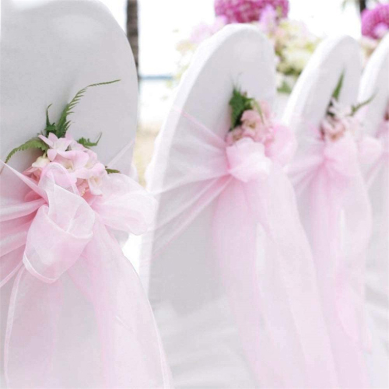 10/50/100PCS 웨딩 의자 장식 Organza  - Chair Sash Organza 리뷰 및 가격