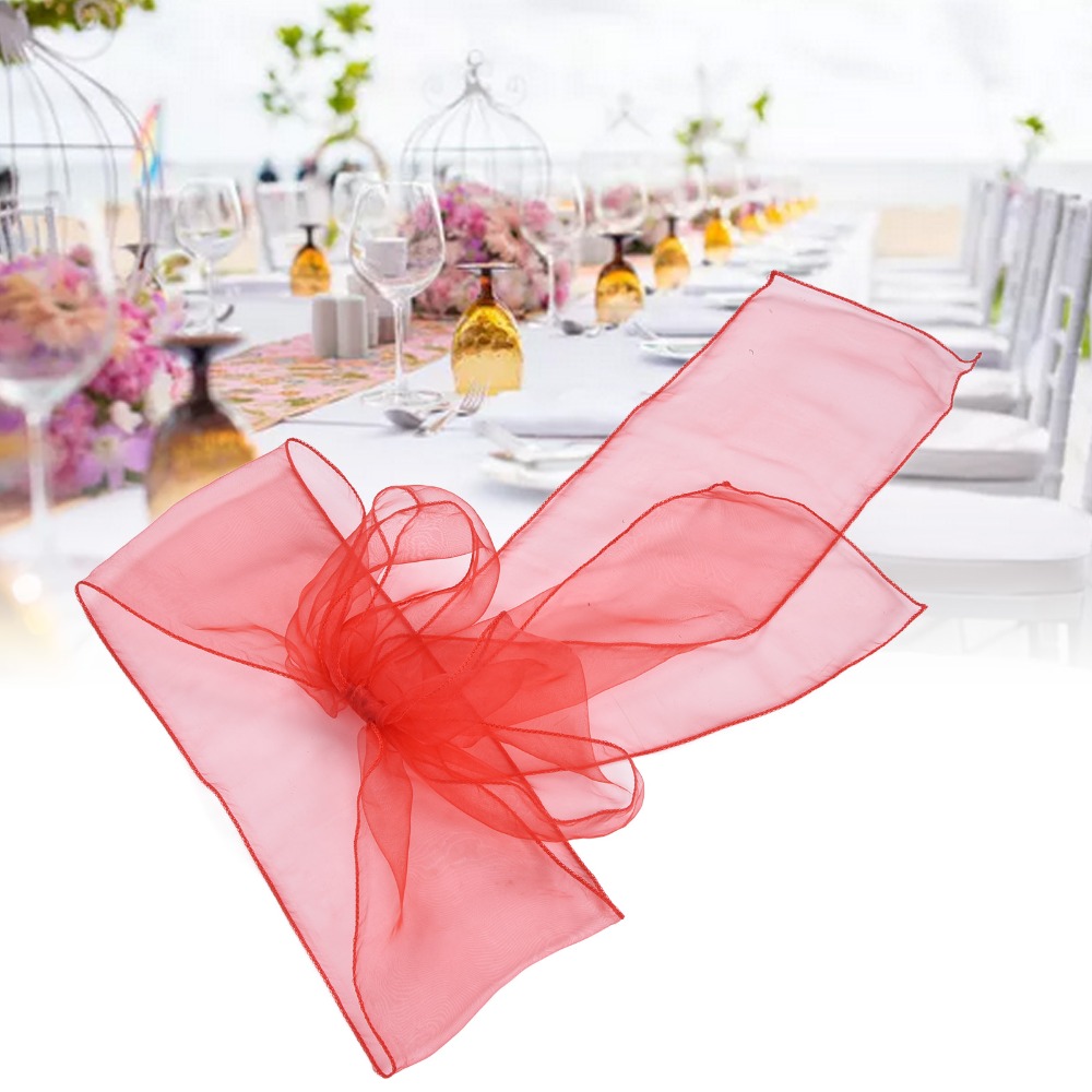 10Pcs 블루, 레드, 옐로우, 퍼플 오간자 웨딩 의 - Chair Sash Organza 리뷰 및 가격