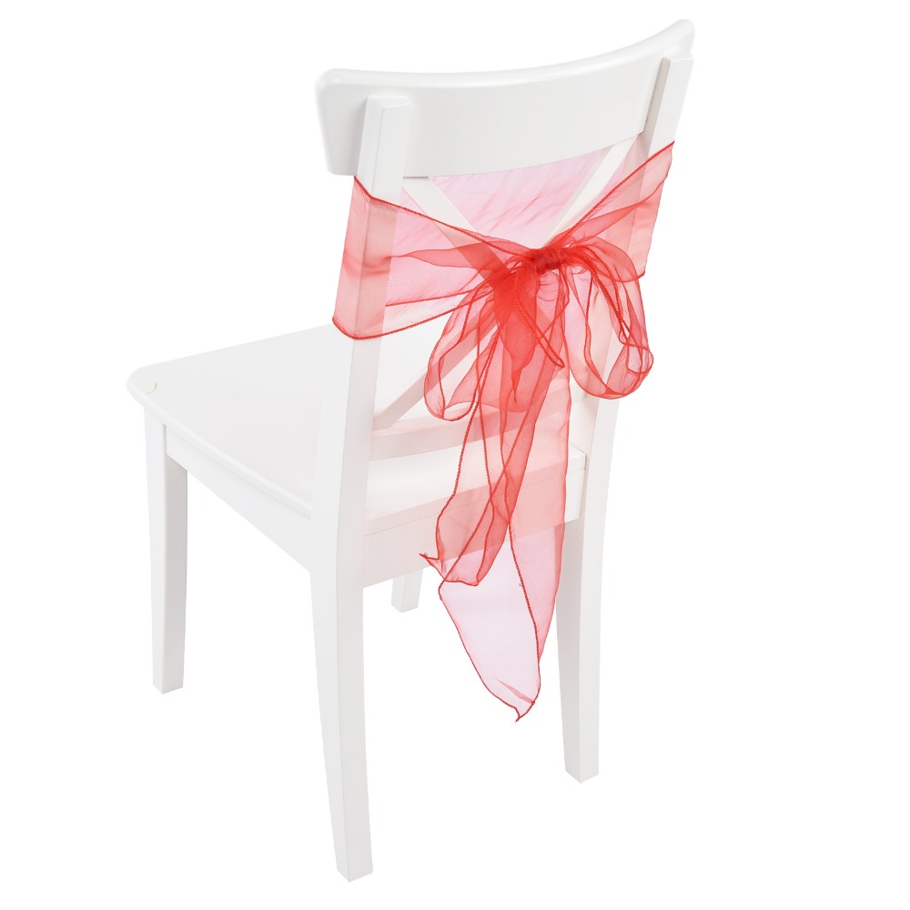 10Pcs 블루, 레드, 옐로우, 퍼플 오간자 웨딩 의 - Chair Sash Organza 리뷰 및 가격
